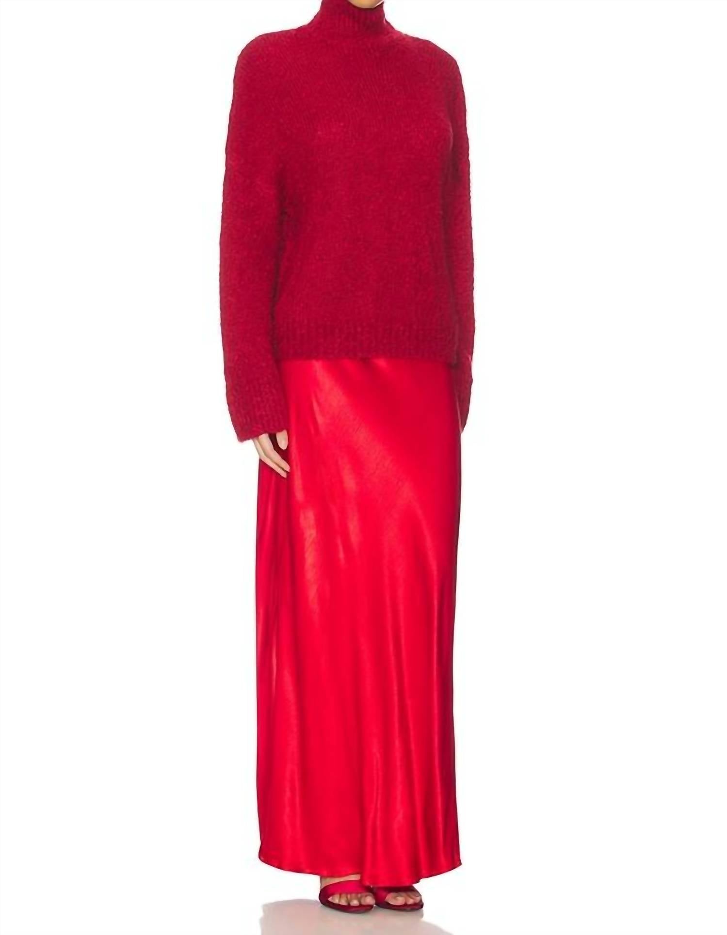SOVERE Verse Combo Knit Sweater in poppy - women's sweater - alternate view