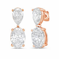 Diana M Jewels - Women's Pear Lab-Grown Diamond Stud Earrings (12.00 Ct TCW) - Luxe
