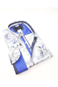 Eight X - Long Sleeve Button Down Shirt With Branches Design