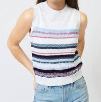 Central Park West - Clover Novelty Stripe Shell Top