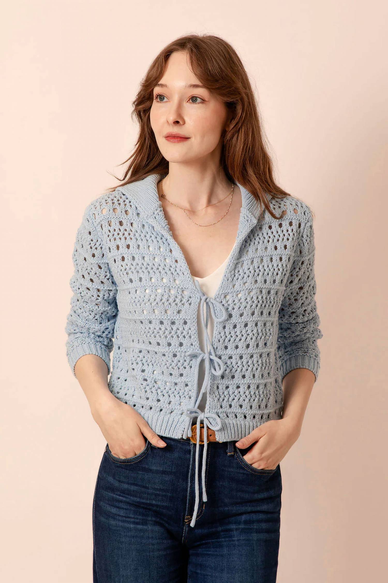 Elan - Lindie Open-Knit Cardigan