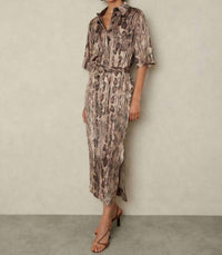 Reiss - Farah Printed Satin Midi