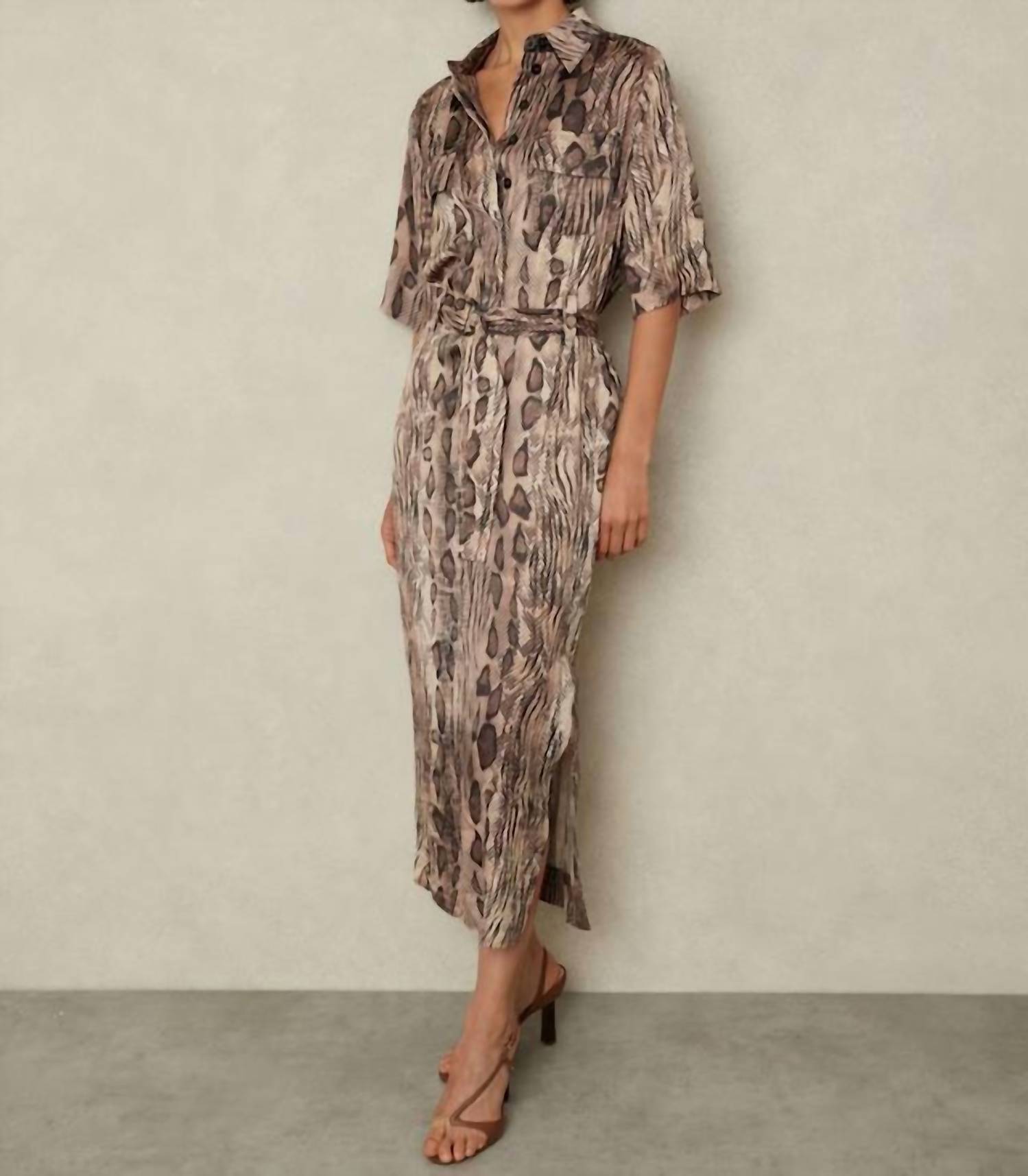 Reiss - Farah Printed Satin Midi