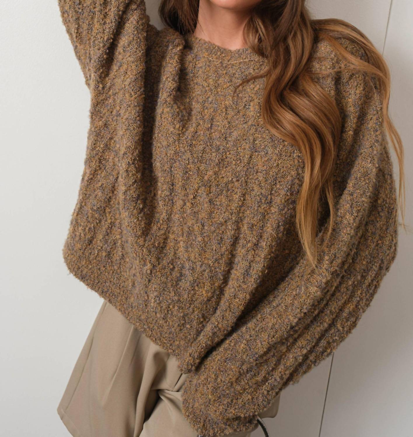 Pretty Garbage - Boucle Cable Knit Sweater