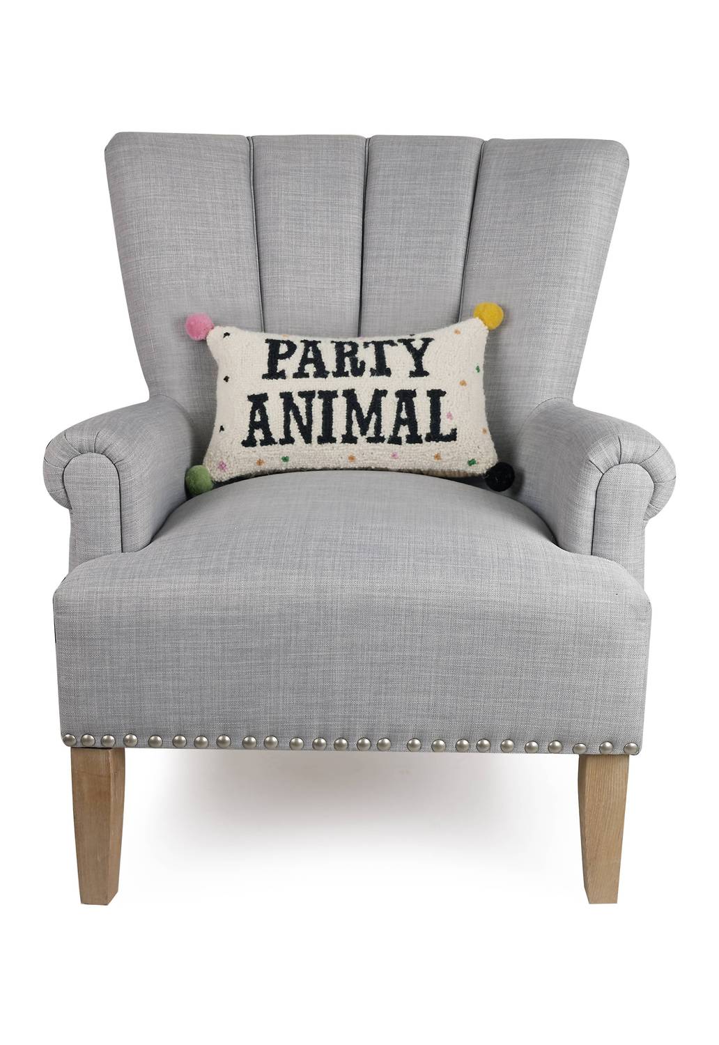 Peking Handicraft - Party Animal With Pom Pom Hook Pillow
