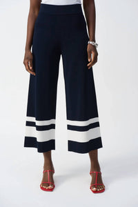 Joseph Ribkoff - Placement Stripe Sweater Knit Culotte Pants
