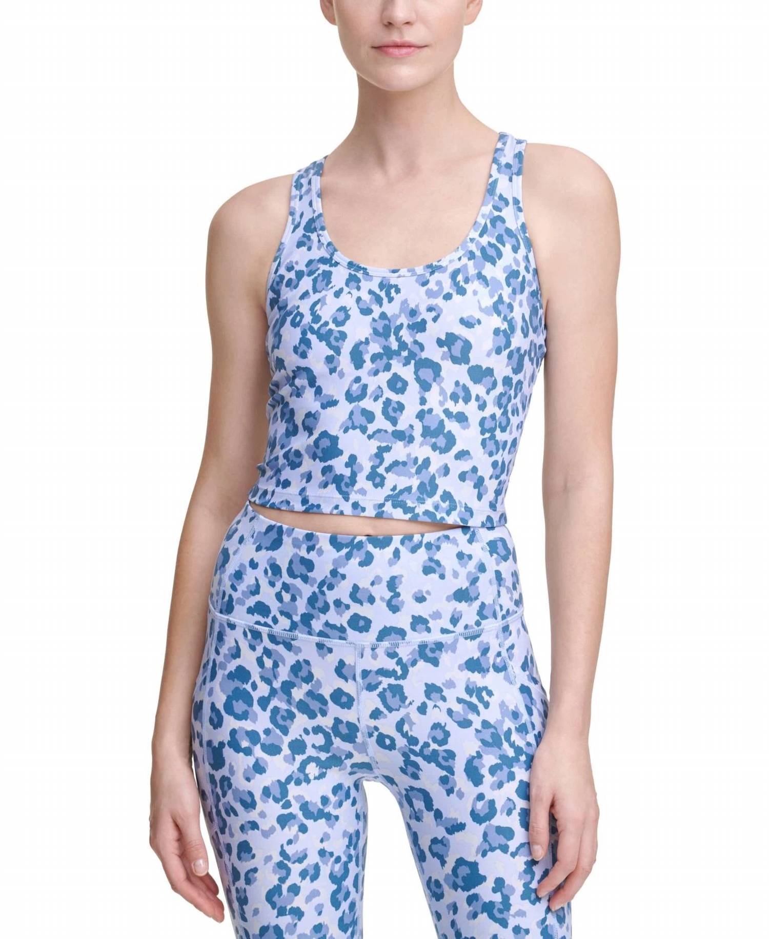Calvin Klein - Women's Performance Printed Racerback Cropped Tank Top