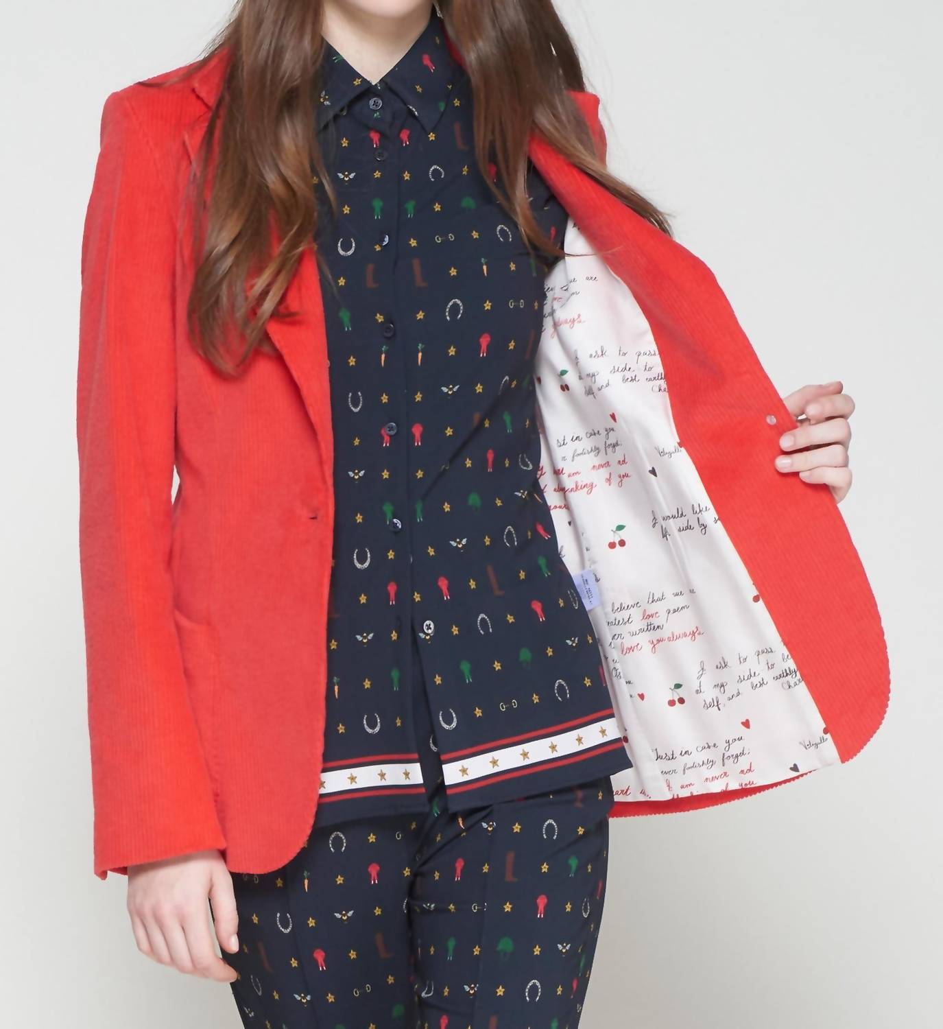Vilagallo Gadea Blazer in red - women's jacket - detail view