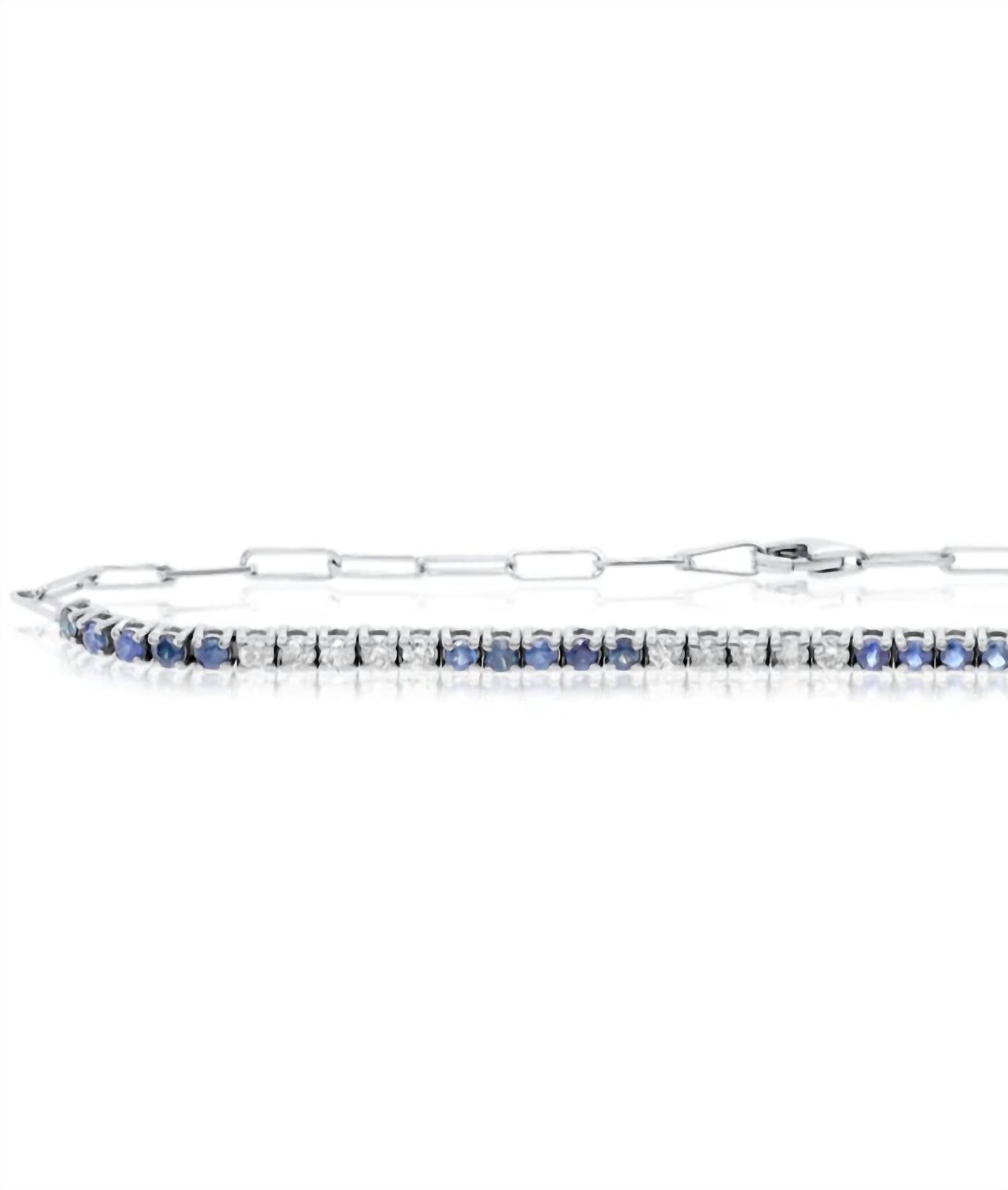 Diana M Jewels - Diamond And Sapphire Tennis Bracelet
