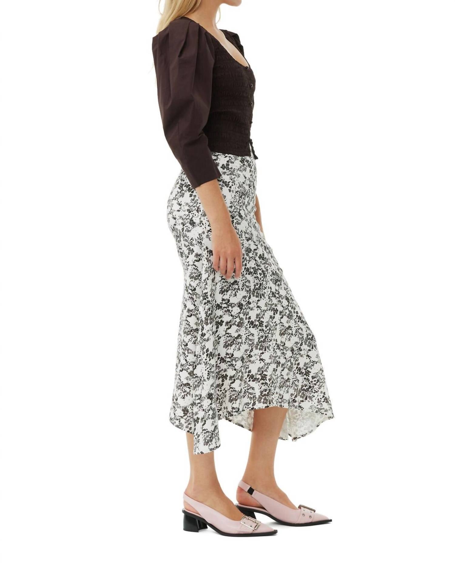 Ganni - Viscose Twill Long Skirt