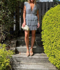 Olivaceous - Alexia Pleated Mini Dress