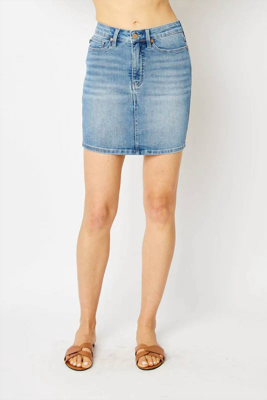 Judy Blue - High Rise Tummy Control Denim Mini Skirt