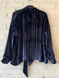 Libertine - Women's Lines Velvet Tie Blouse