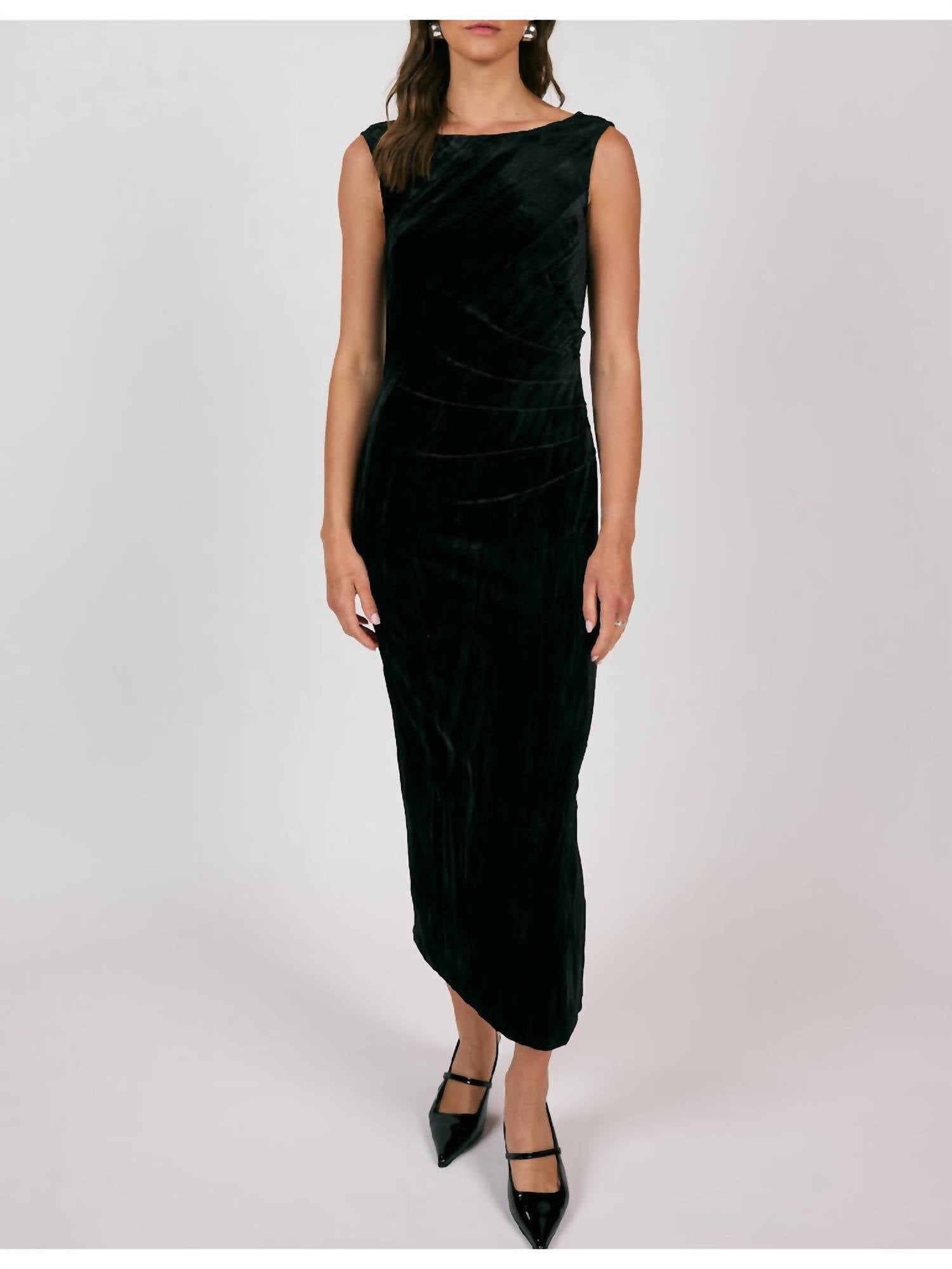Sage The Label - Masterpiece Cowl Neck Velvet Midi Dress
