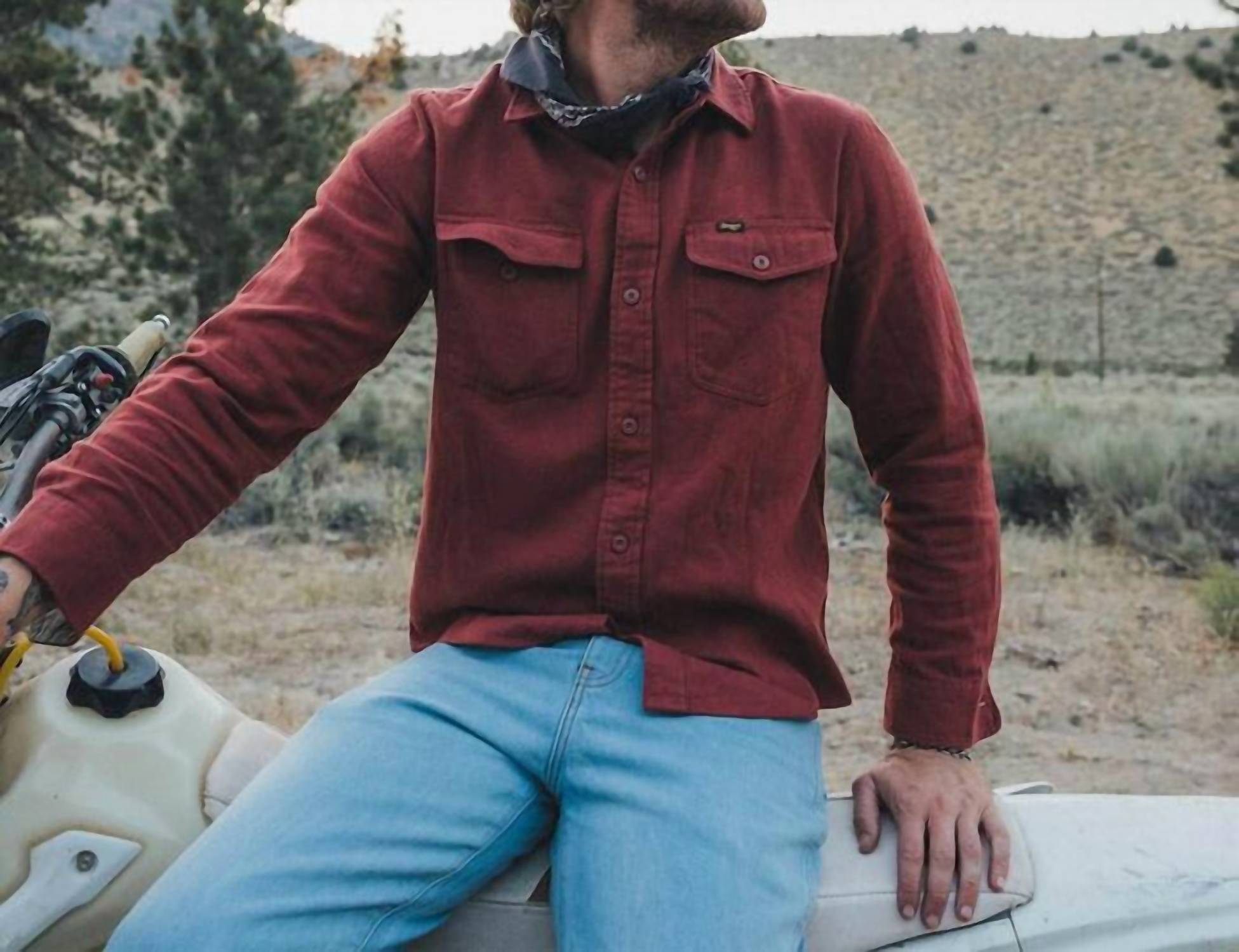 Seager Co. Calico Flannel Shirt in red rock - men's shirt