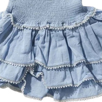 Theme - Girls Sage Dot Smocked Ruffle Dress