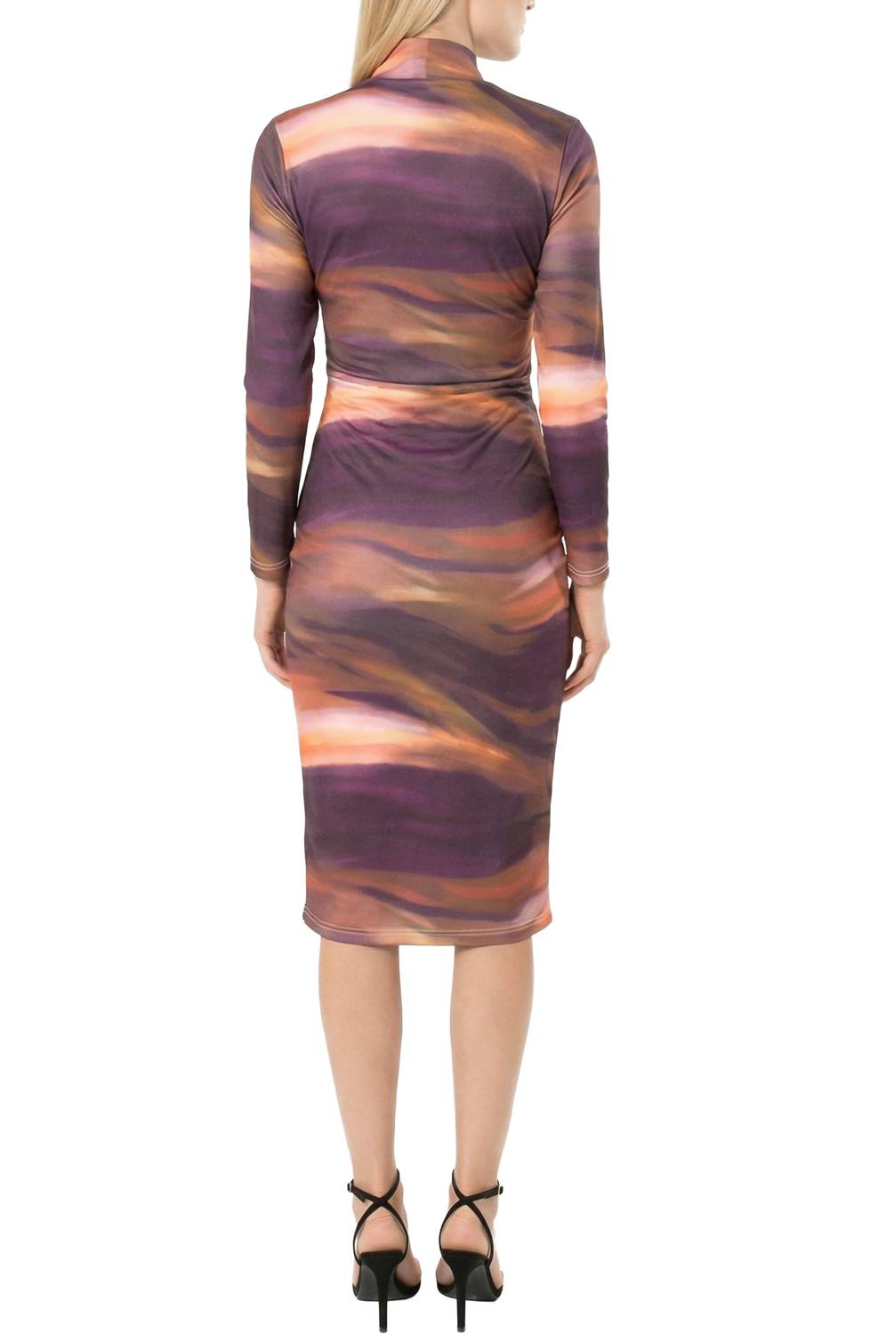 Area Stars Mockneck Jersey Dress in abstract stripe - women's dress - view 4