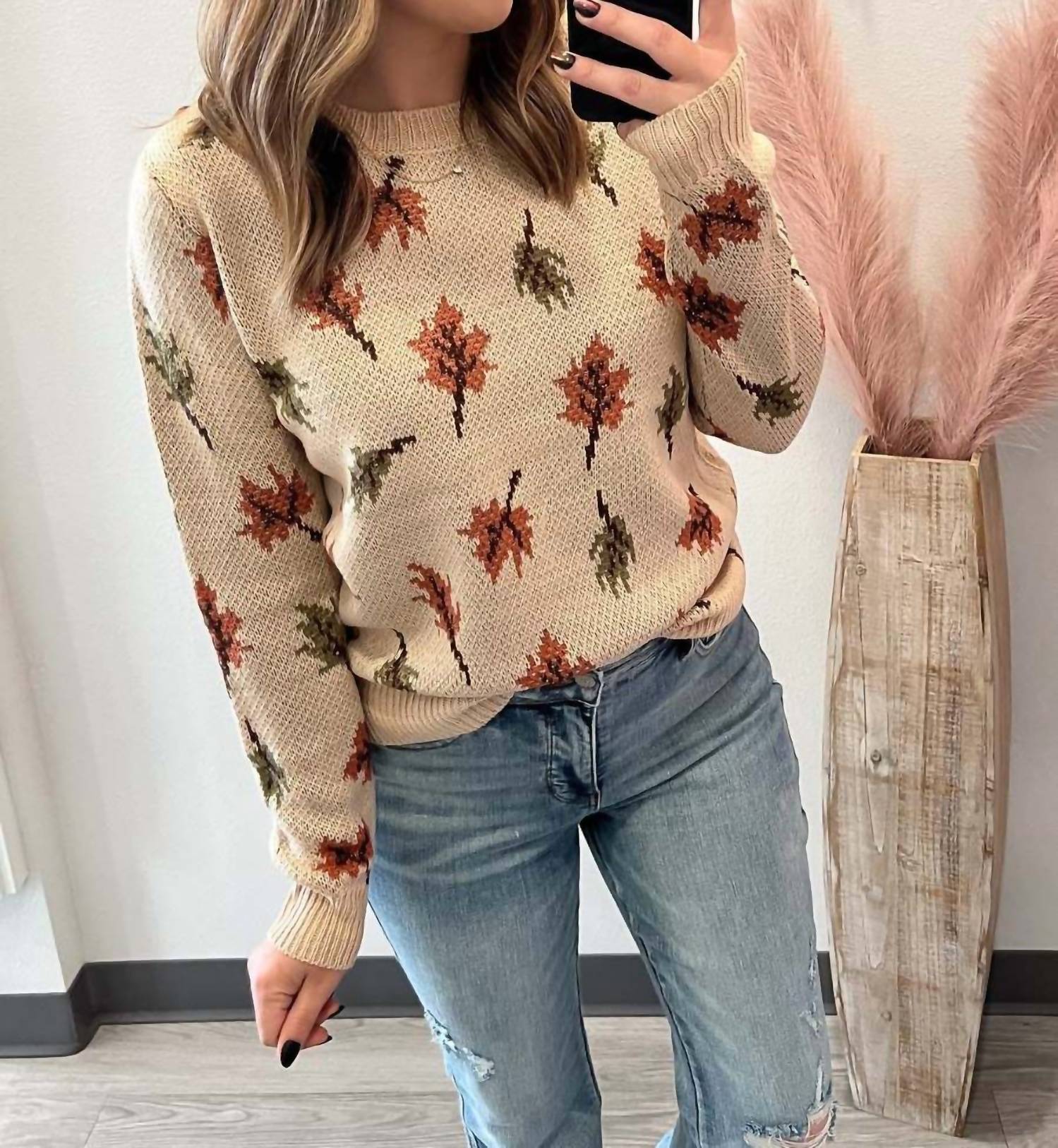 Staccato - Maple Leaf Crew Neck Sweater