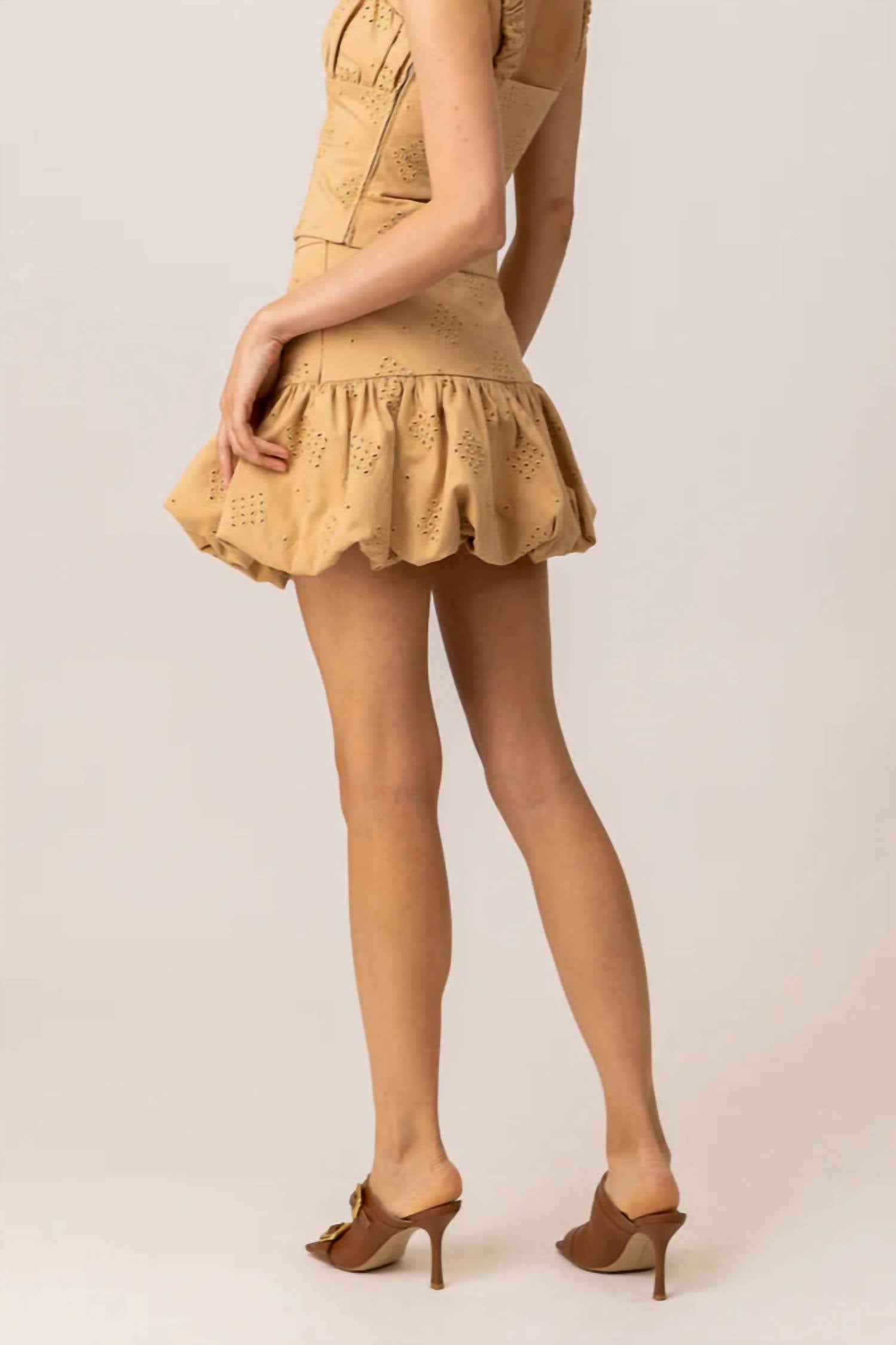 Line And Dot - Eyelet Bubble Skirt