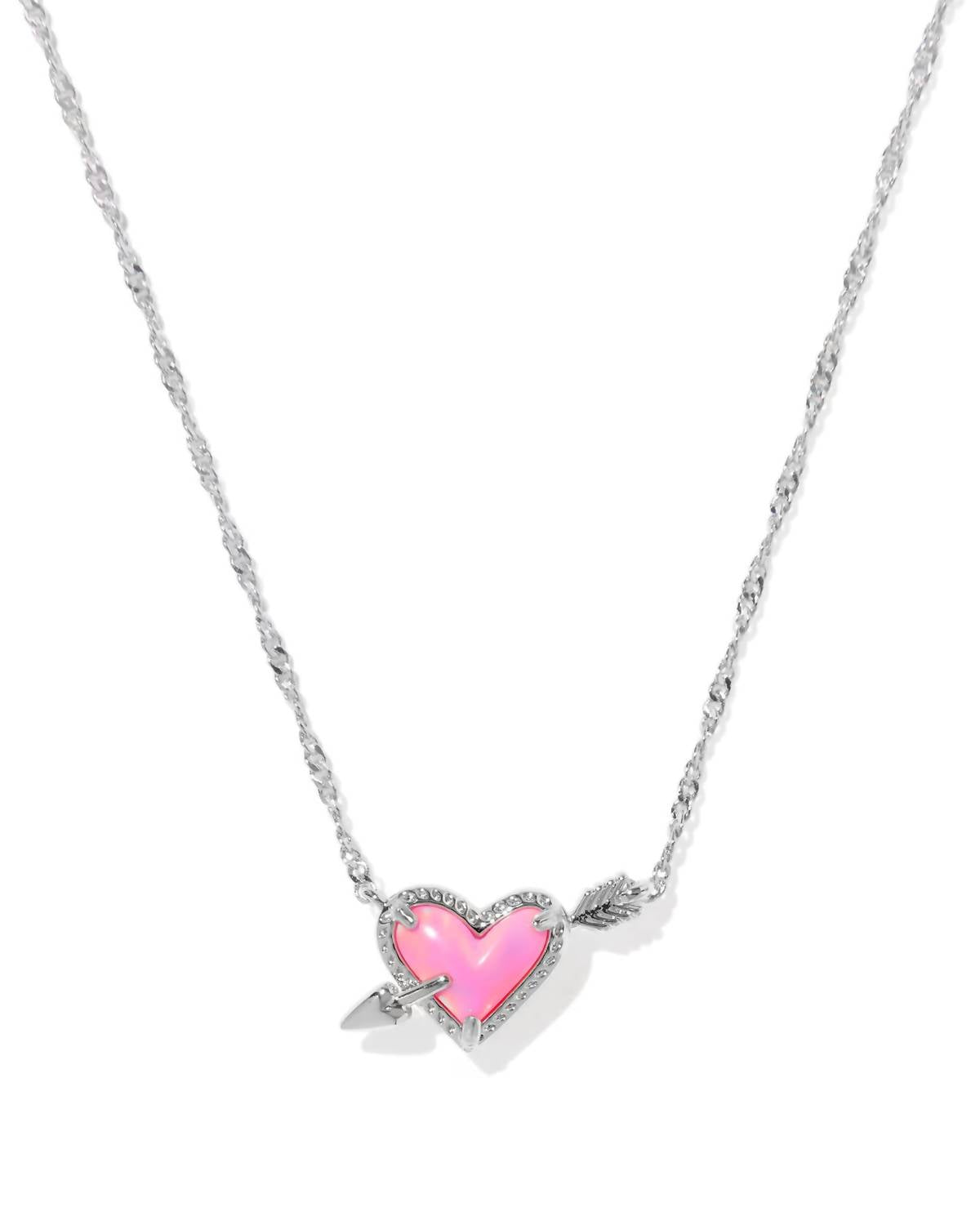 Kendra Scott - Women's Ari Heart Arrow Silver Short Pendant Necklace