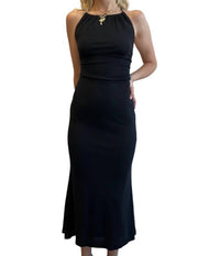 Endless Blu. - LONG DRESS WITH OPEN BACK