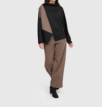 ALEMBIKA Brighton Funnel Top in chocolate - women's long sleeve top - view 6