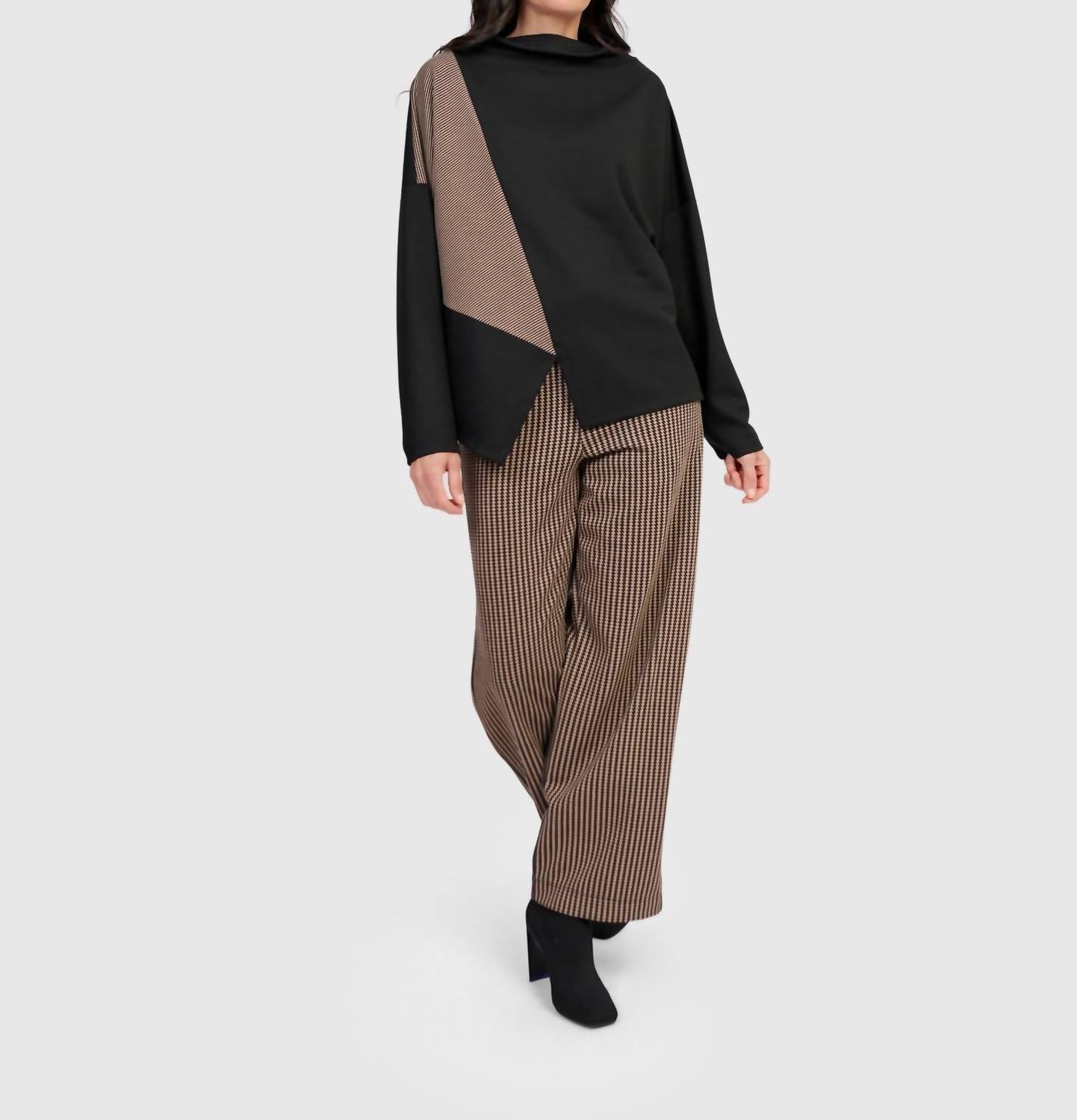 ALEMBIKA Brighton Funnel Top in chocolate - women's long sleeve top - view 6