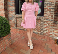 Tcec - Elsie Puff Sleeve Button Down Mini Dress