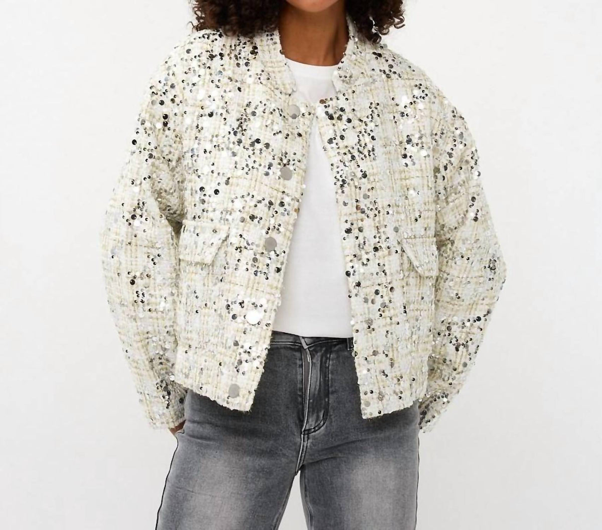 Esqualo - Sonja Sequin Bomber Jacket