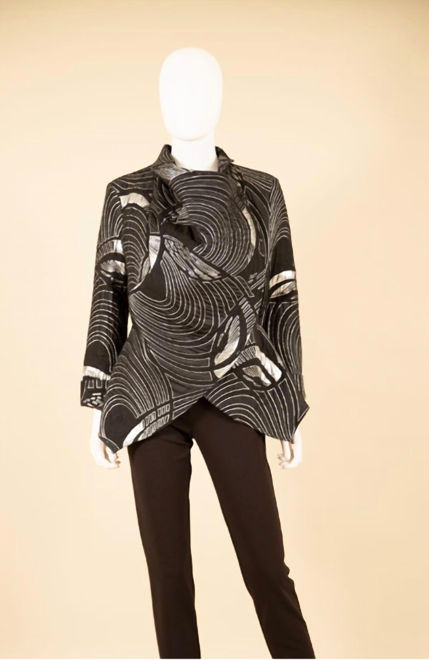 Samuel Dong - 3D brocade jacket black/silver