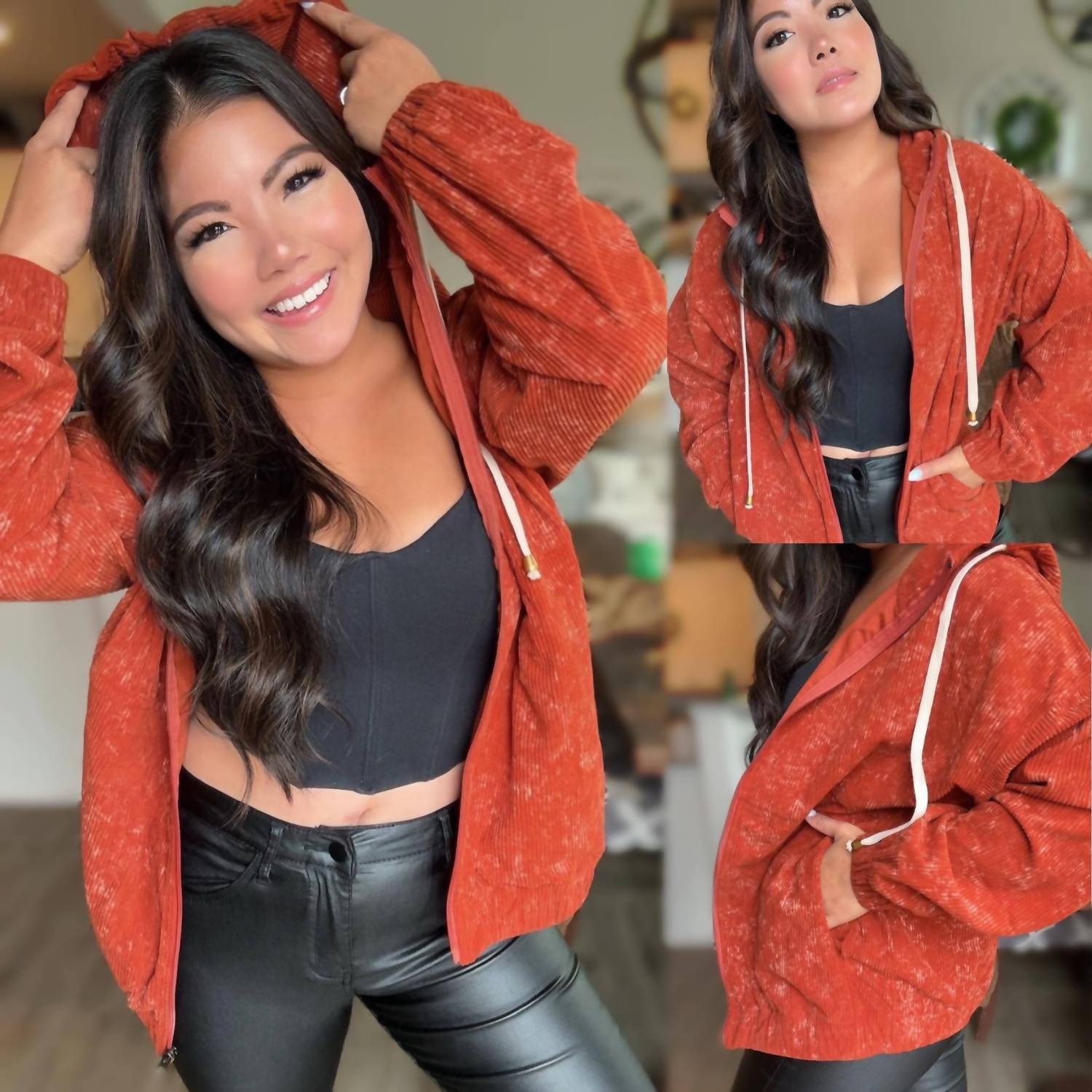 Jadyk - Charlotte Corduroy Acid Wash Hoodie Jacket