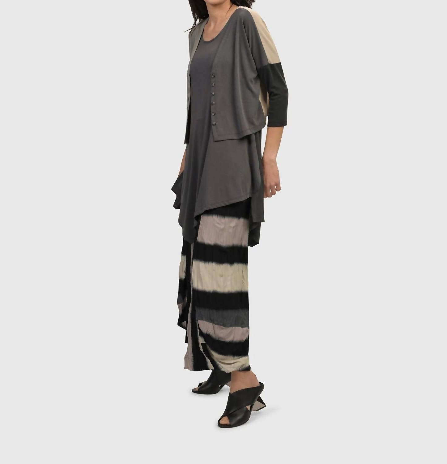 ALEMBIKA Essential Colorblock Cupro Cardigan in multi - women's cardigan - view 4