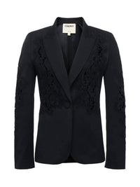 L'Agence Clementine Lace Applique Blazer in black 1 - women's jacket - view 5