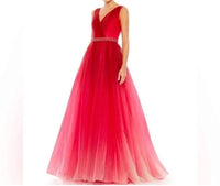 Mac Duggal - Beaded Belt Wrap Over Sleeveless Ballgown