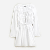 J.Crew - Tiered Tie-front Dress In Beach Cotton