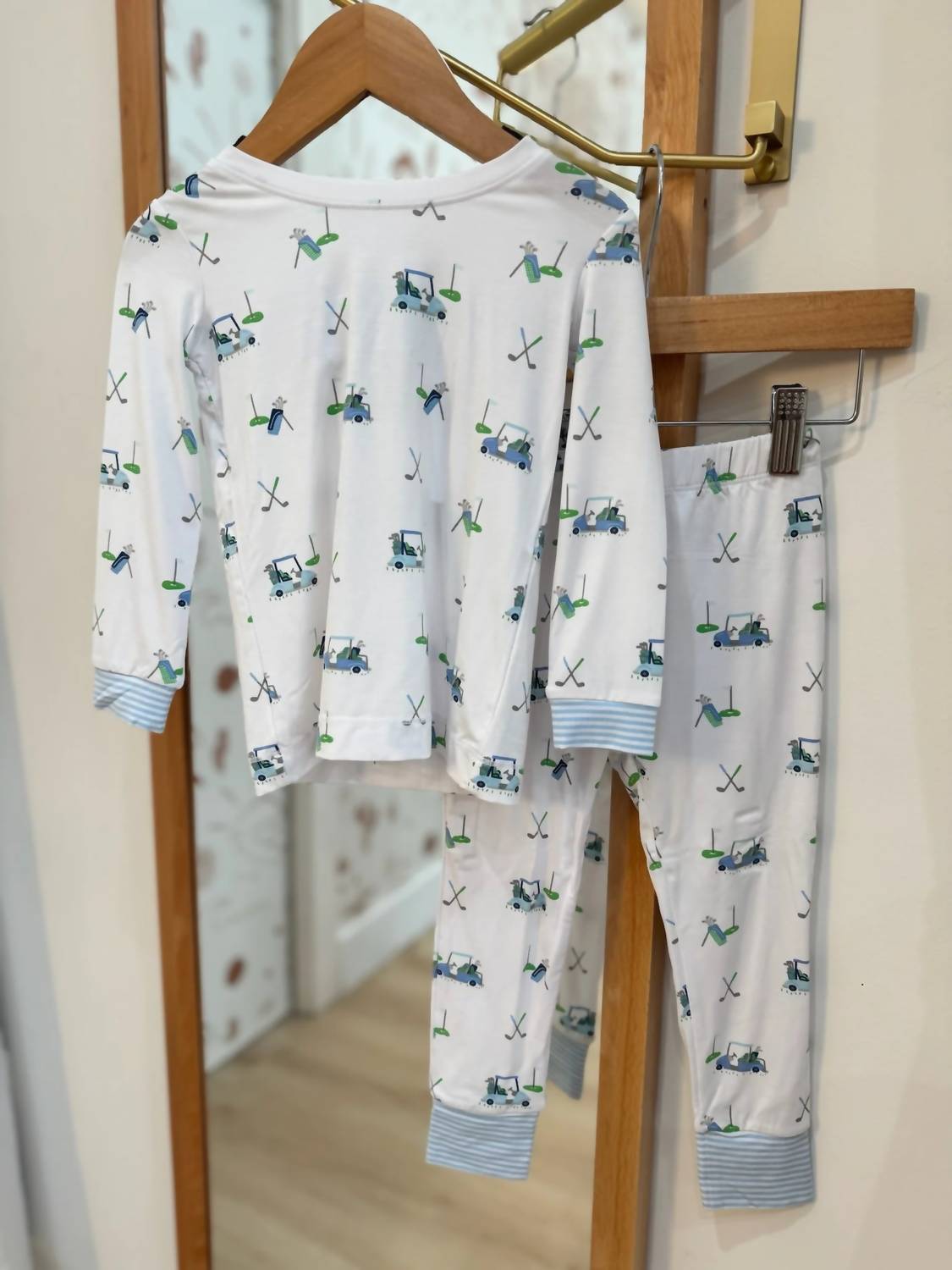 ANGEL DEAR Boys Golf Cart Long Sleeve Lounge Set in blue - item - detail view