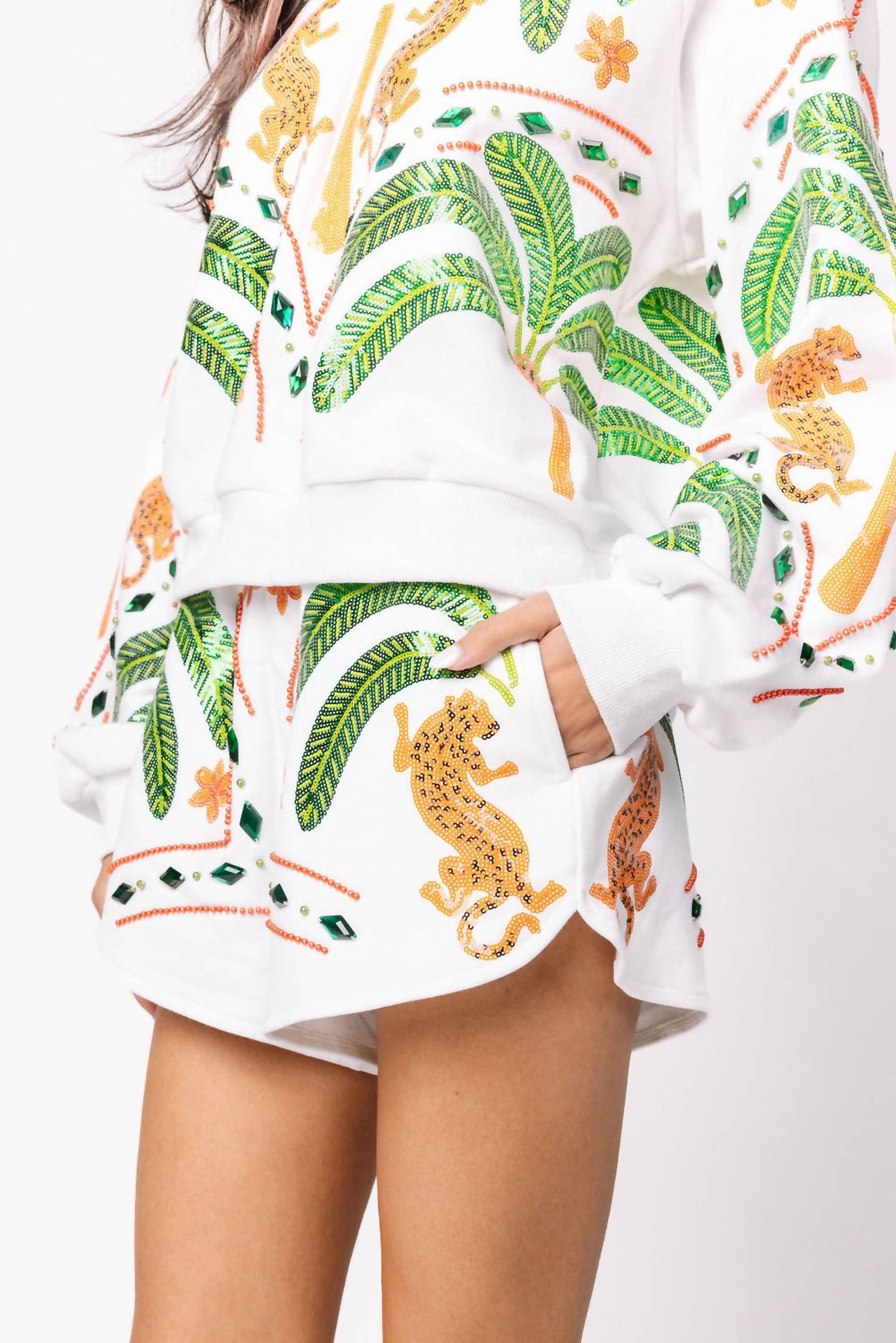 Queen Of Sparkles - Palm Tree & Jaguar Short
