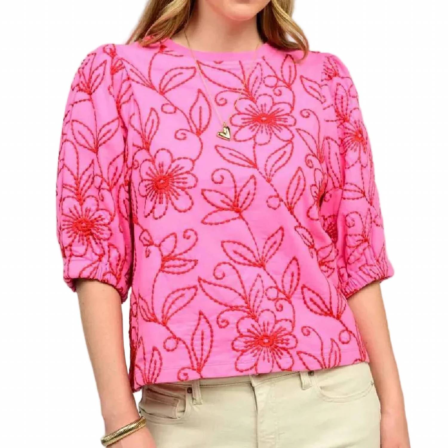 Ivy Jane - Women's Floral Vines Knit Top
