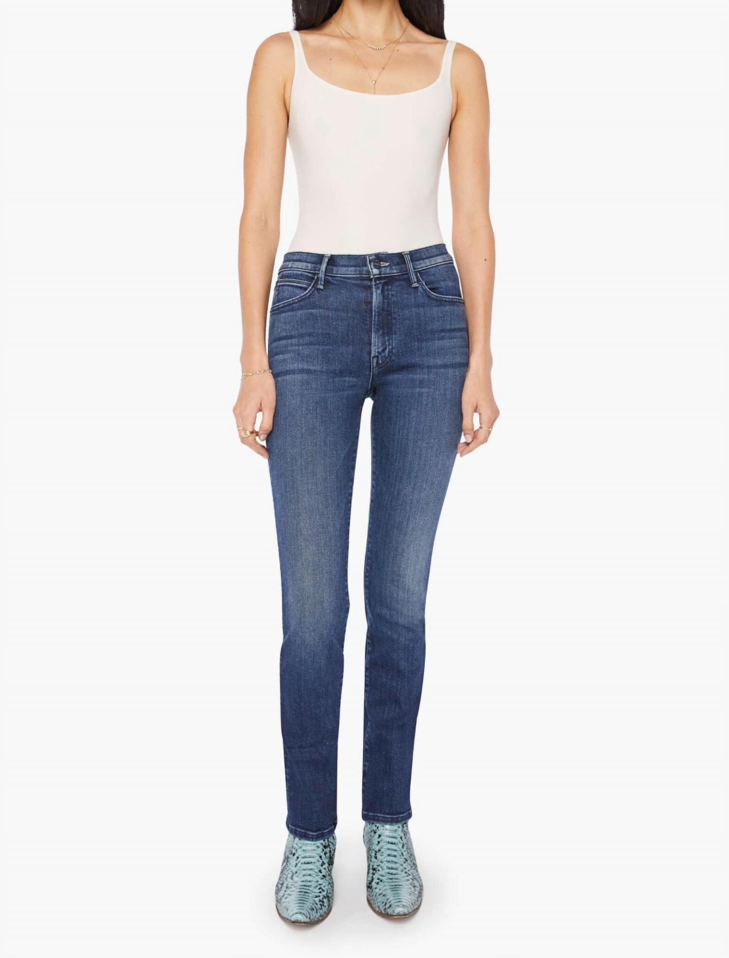 Mother The Rascal Skimp Mid-rise Straight Leg Jeans in you re a riot - women's jeans