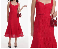Self-Portrait - Lattice Lace Midi Dress