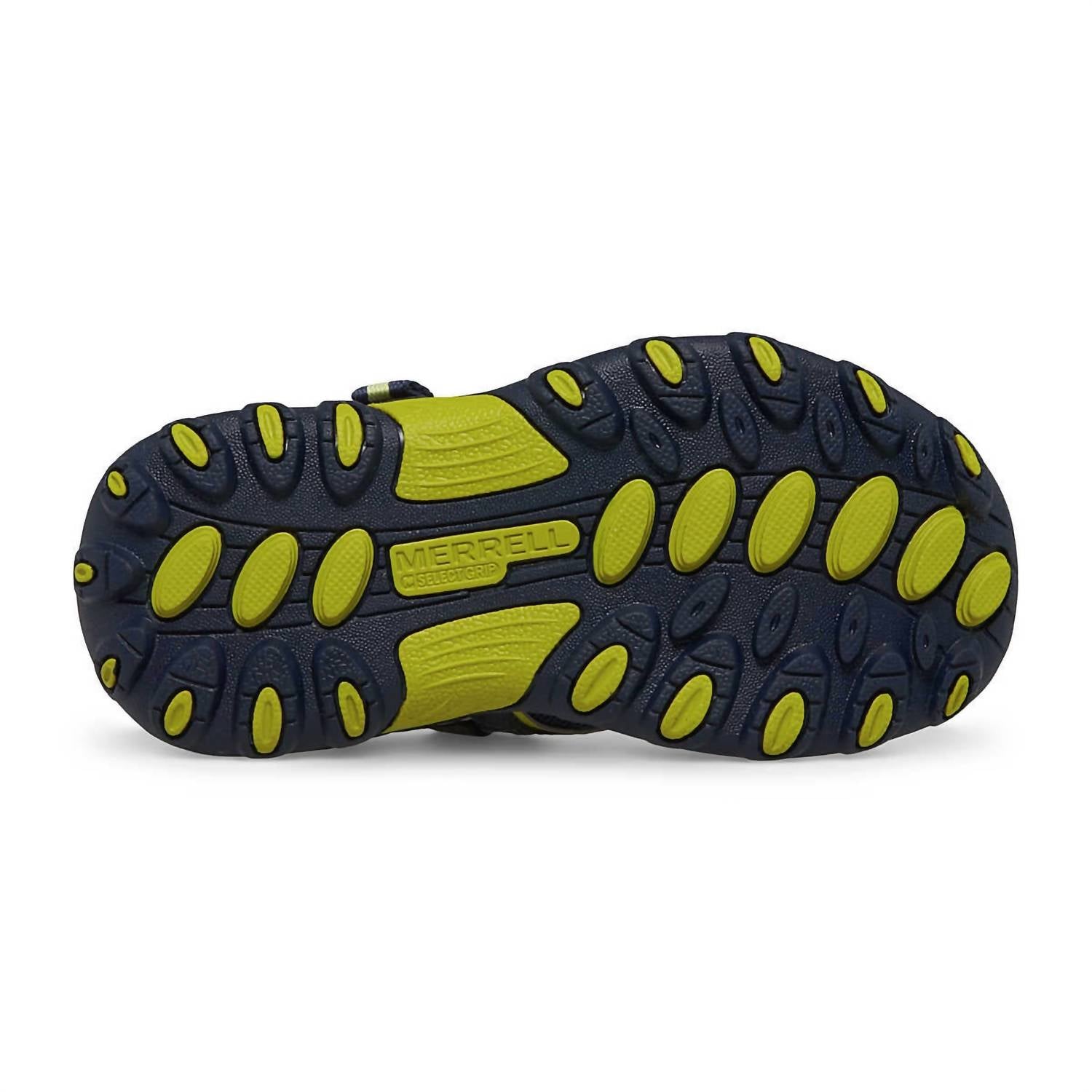 MERRELL Little Kid's Hydro H2o Hiker Sandal in navy lime - kids' sneaker - view 5