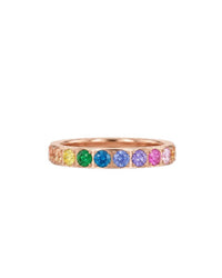 Qudo Women's Spacer Eternity Ring in rosegold multi color - women's jewelry