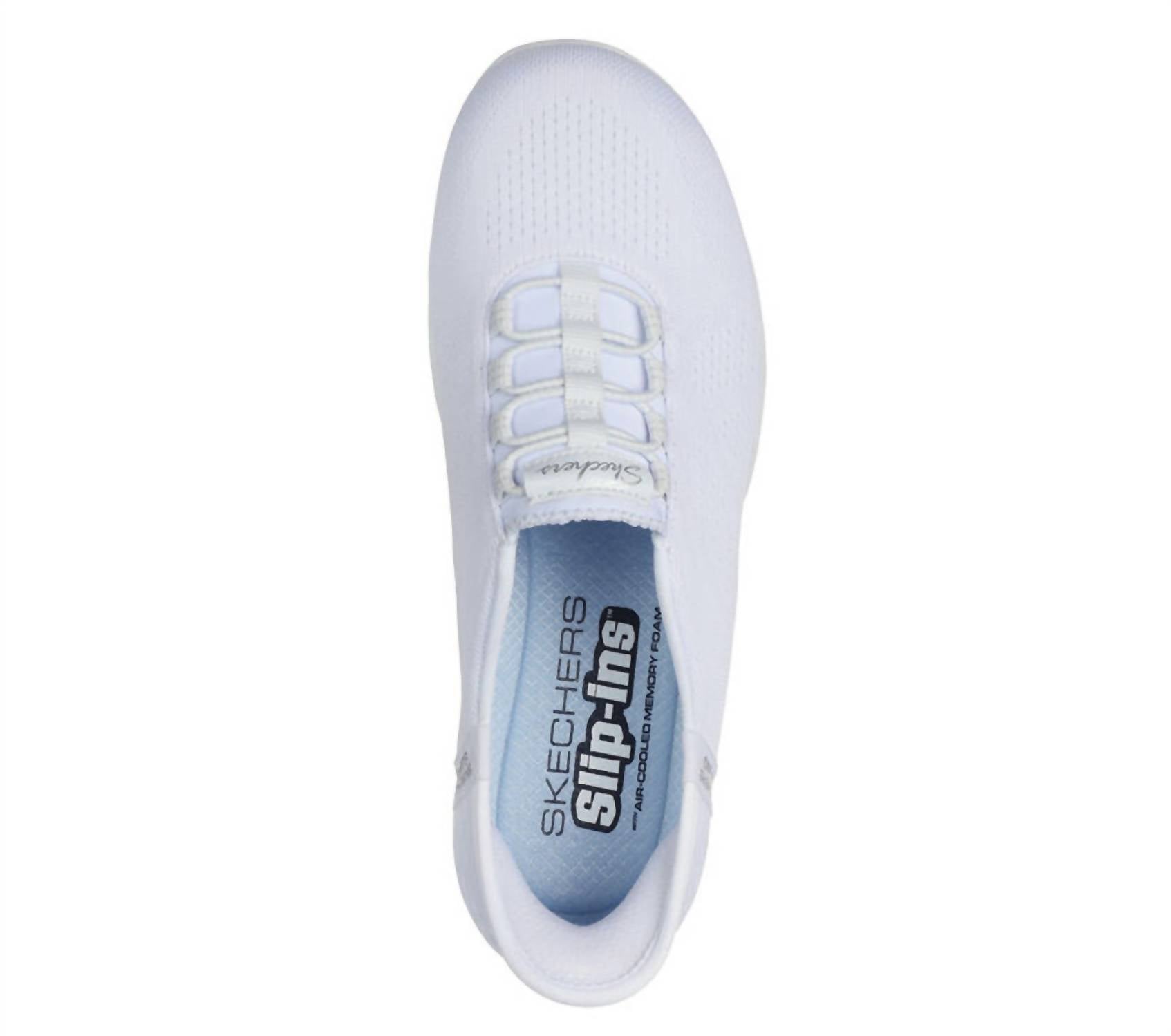 Skechers Women's Newbury St Lightly Shoes in white - women's sneaker - detail view