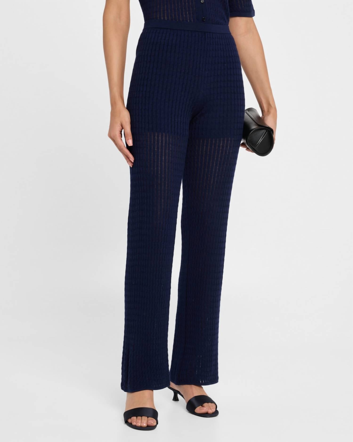 Naadam - Cable Pointelle Wide Leg Pants