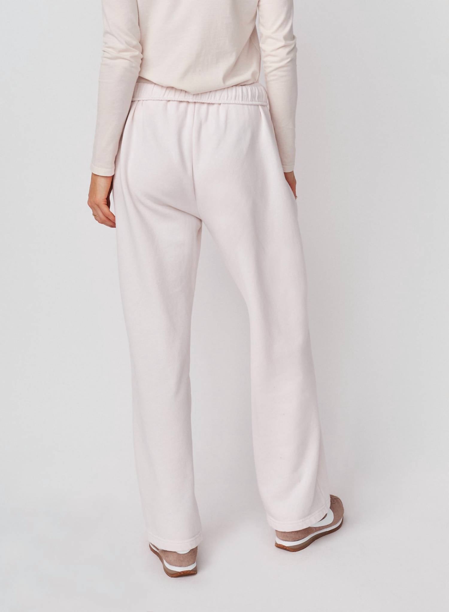 Sundry Straight Drawstring Pant in oyster - women's pants - detail view