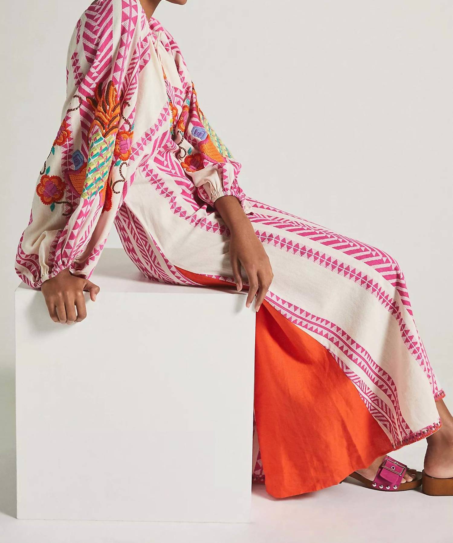 Farm Rio - Jacquard Embroidered Maxi Dress
