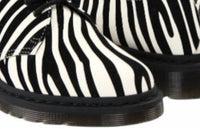Dr. Martens Women's Zebra Leather Shoes in winter white black - women's heels - detail view