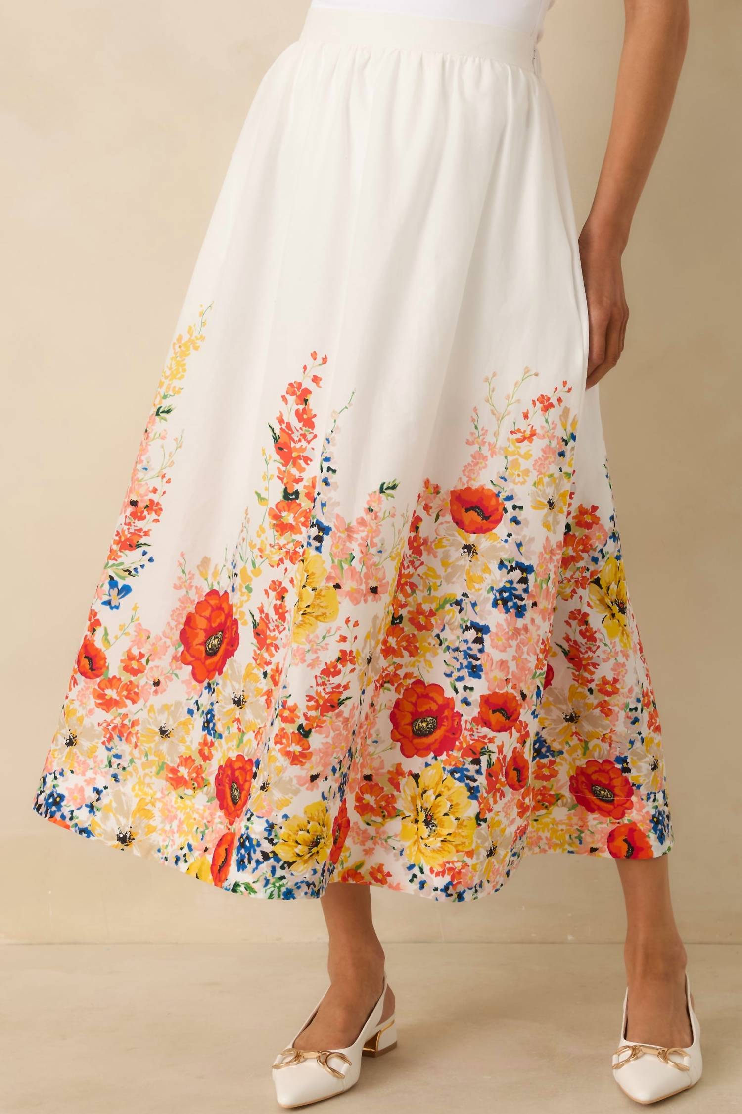 Entro - Floral Button Up Top With Skirt Set