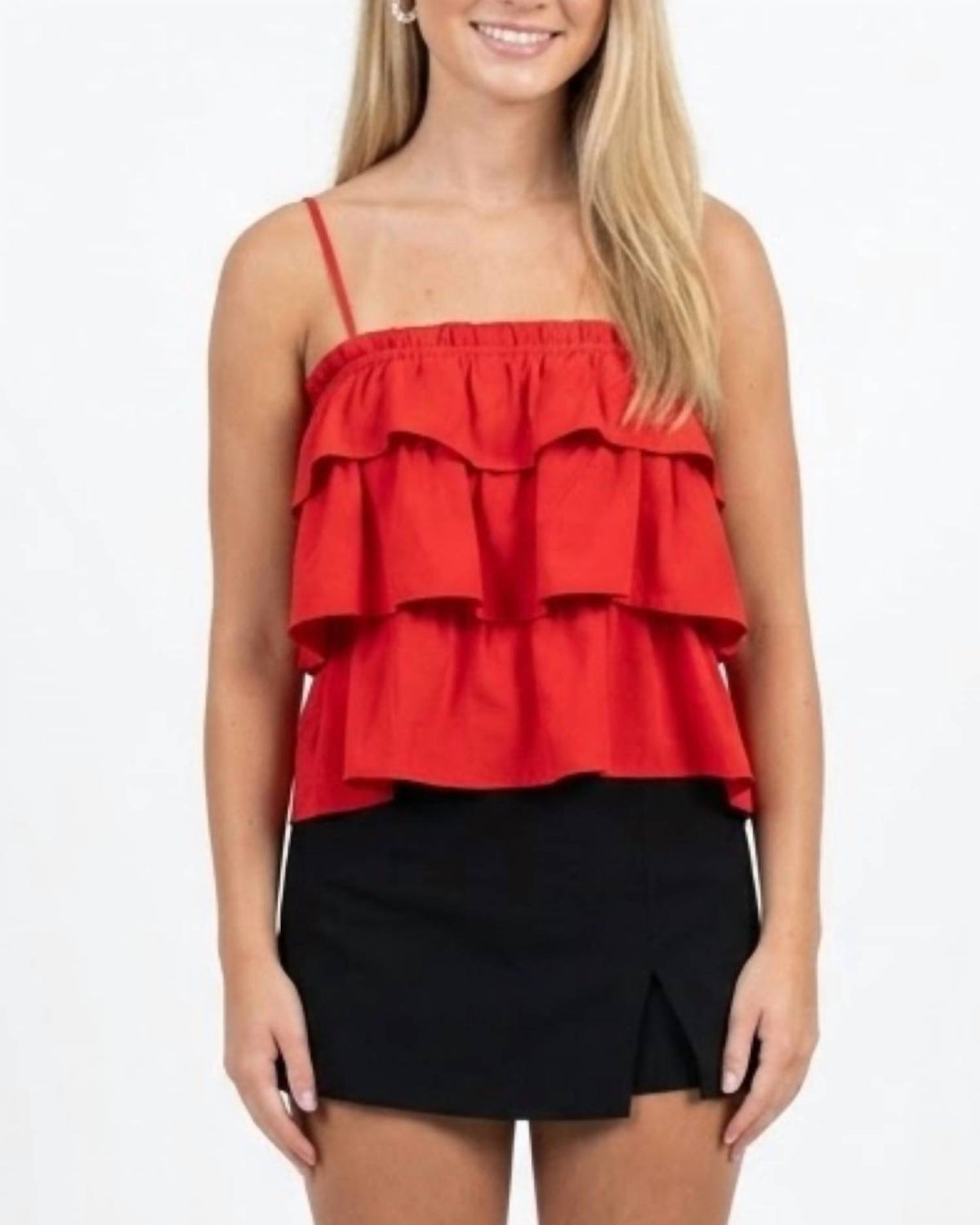 Anniewear - Sleeveless Ruffle Top