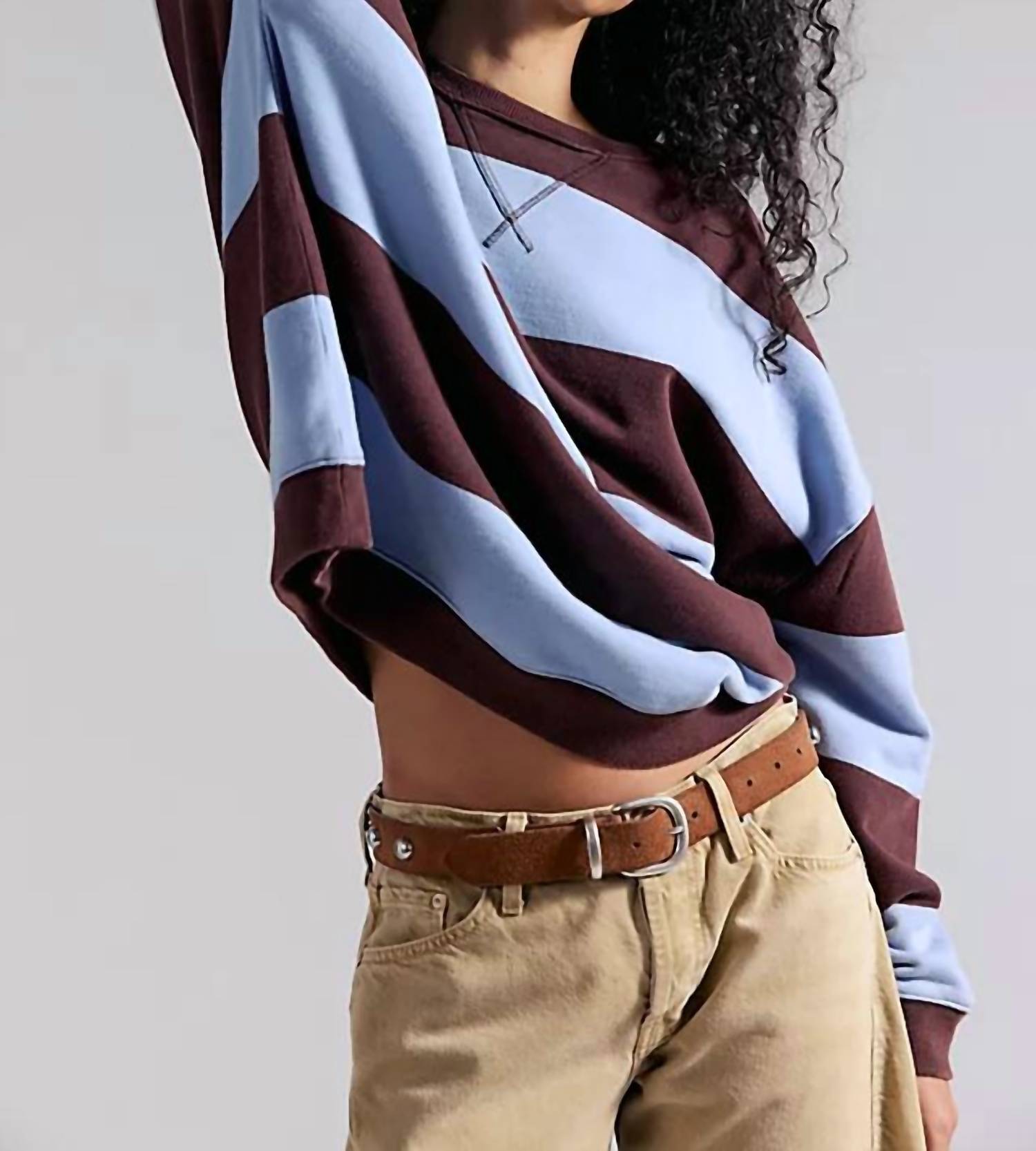 Free People - Classic Striped Oversized Crewneck Top